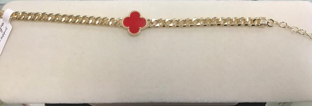 Pulsera Trébol Rojo Cubana
