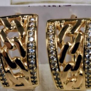 Aretes Eslabón Rectangular Brillante