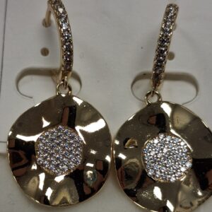 Aretes Disco Martillado Brillante
