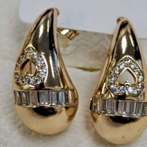 Aretes Gota Corazón Cristal