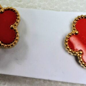 Aretes Trébol Rojo Classic