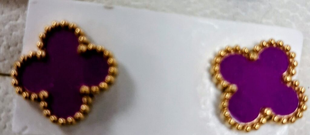 Aretes Trébol Morado