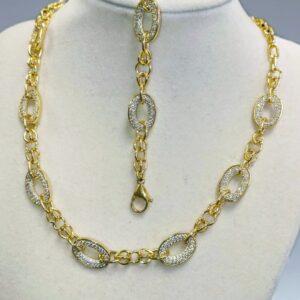 Set Eslabón Ovalado con Zirconias
